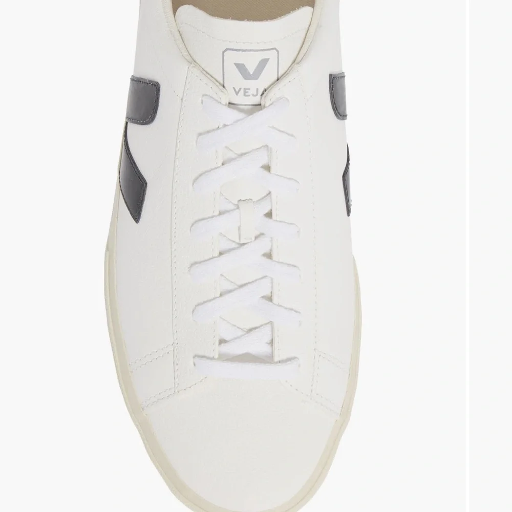 Veja White and Black Casual Sneakers - Picture 2 of 9
